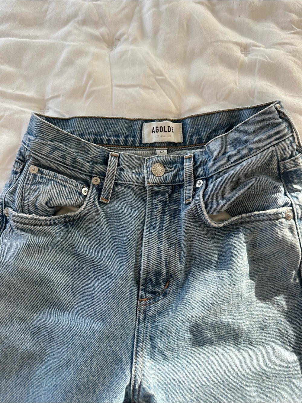 Agolde Women’s Light Blue Relaxed Straight Denim Jeans